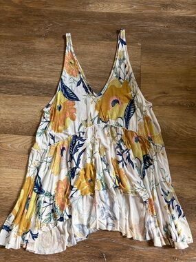 Urban Outfitters Yellow & Navy Floral Tank